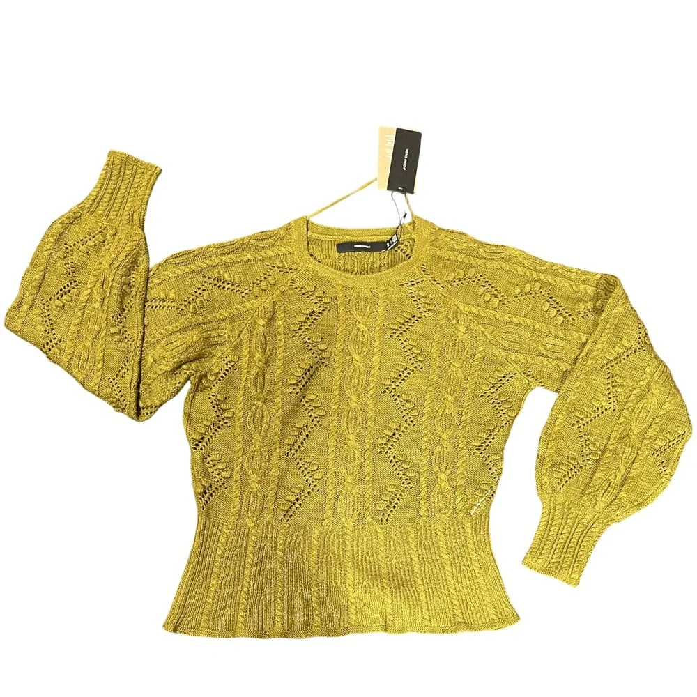 Vero Moda Women’s Cable-Knit Long-Sleeve Sweater Olive Green Large - Picture 5 of 6